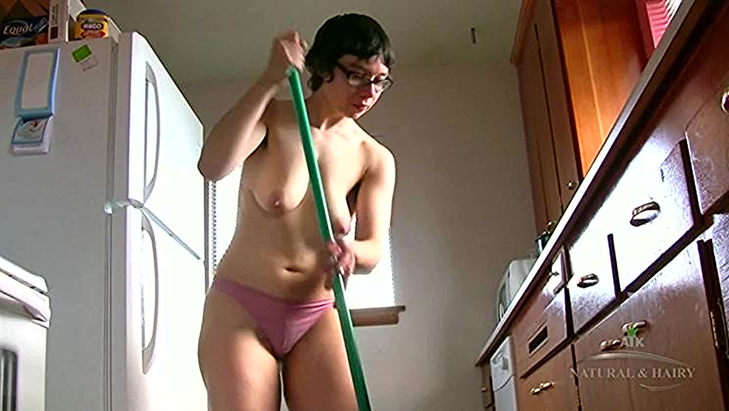 Bella, Hairy Pussy, Kitchen Masturbation, Mature Solo