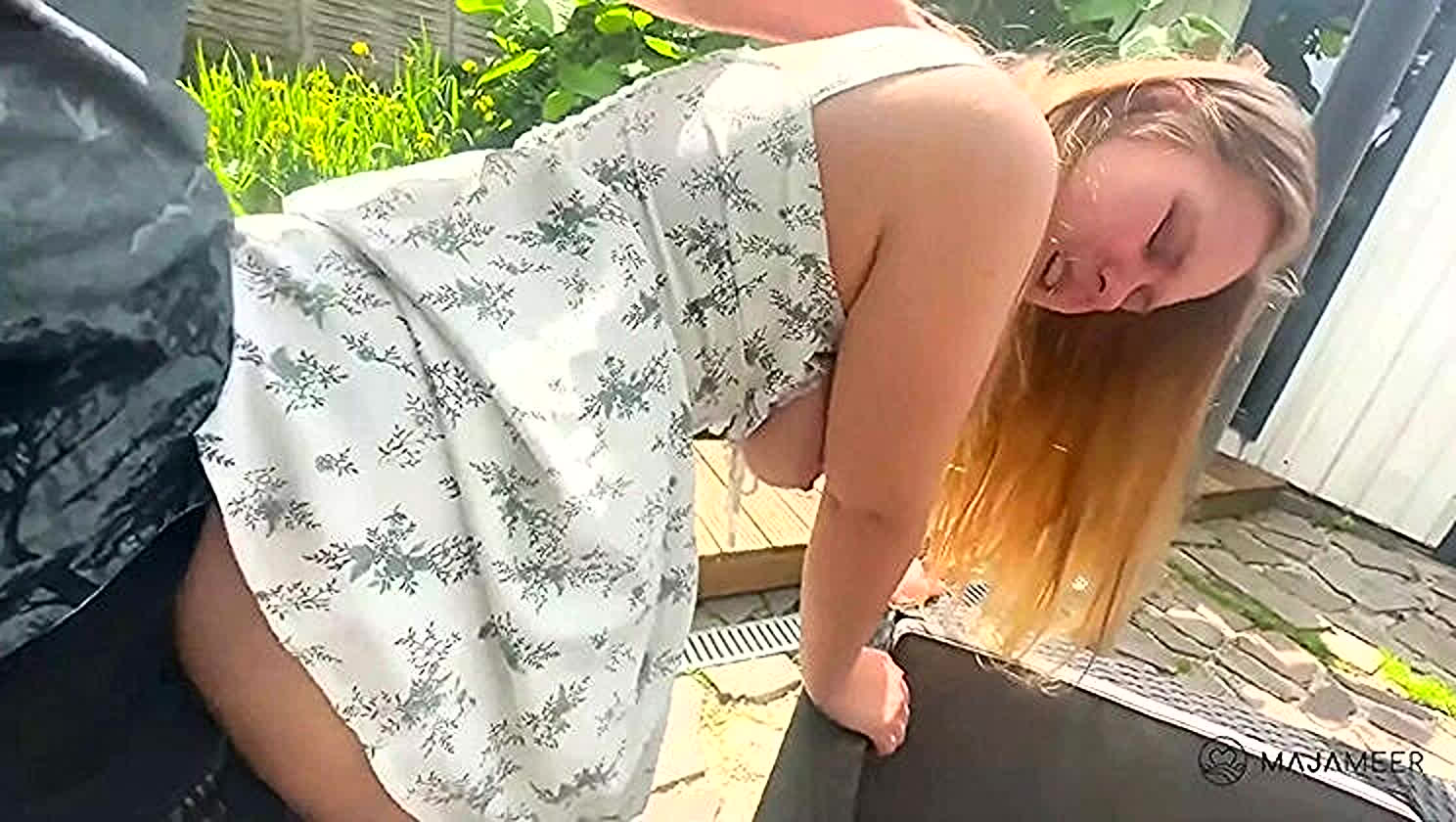 Maja Meer, Amateur, Big Natural Tits, Backyard Bang
