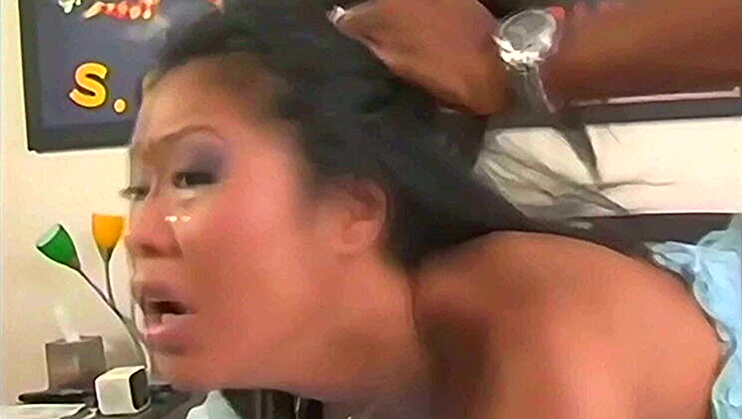 asia, Jack Napier, Hair Pulling, Interracial, Legs Behind Head