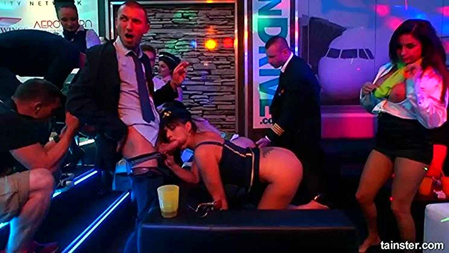 Interracial Orgy, Uniform Freaks, Uniform Sex