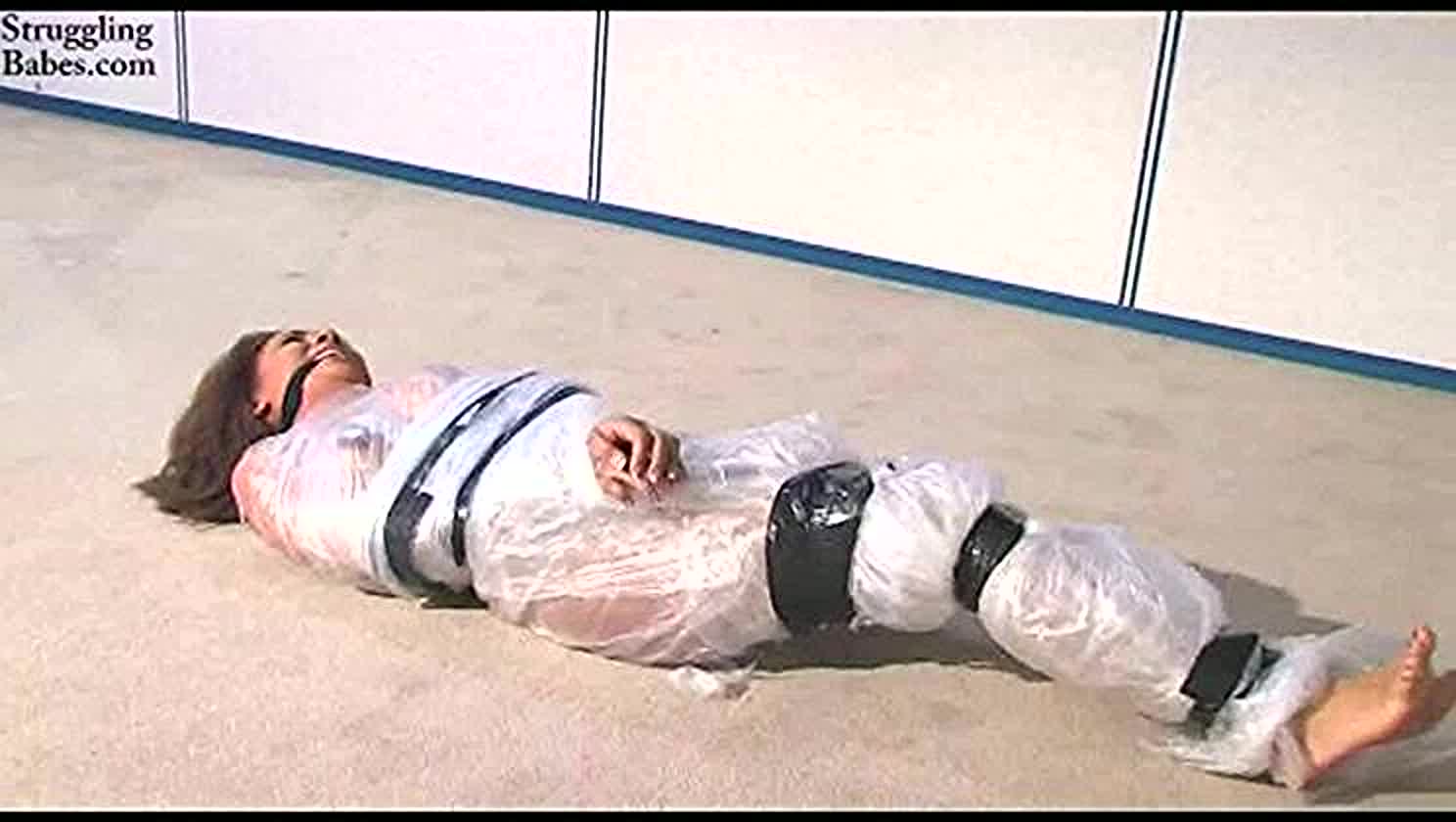 Kayla, Helpless, Mummified, Plastic Wrap