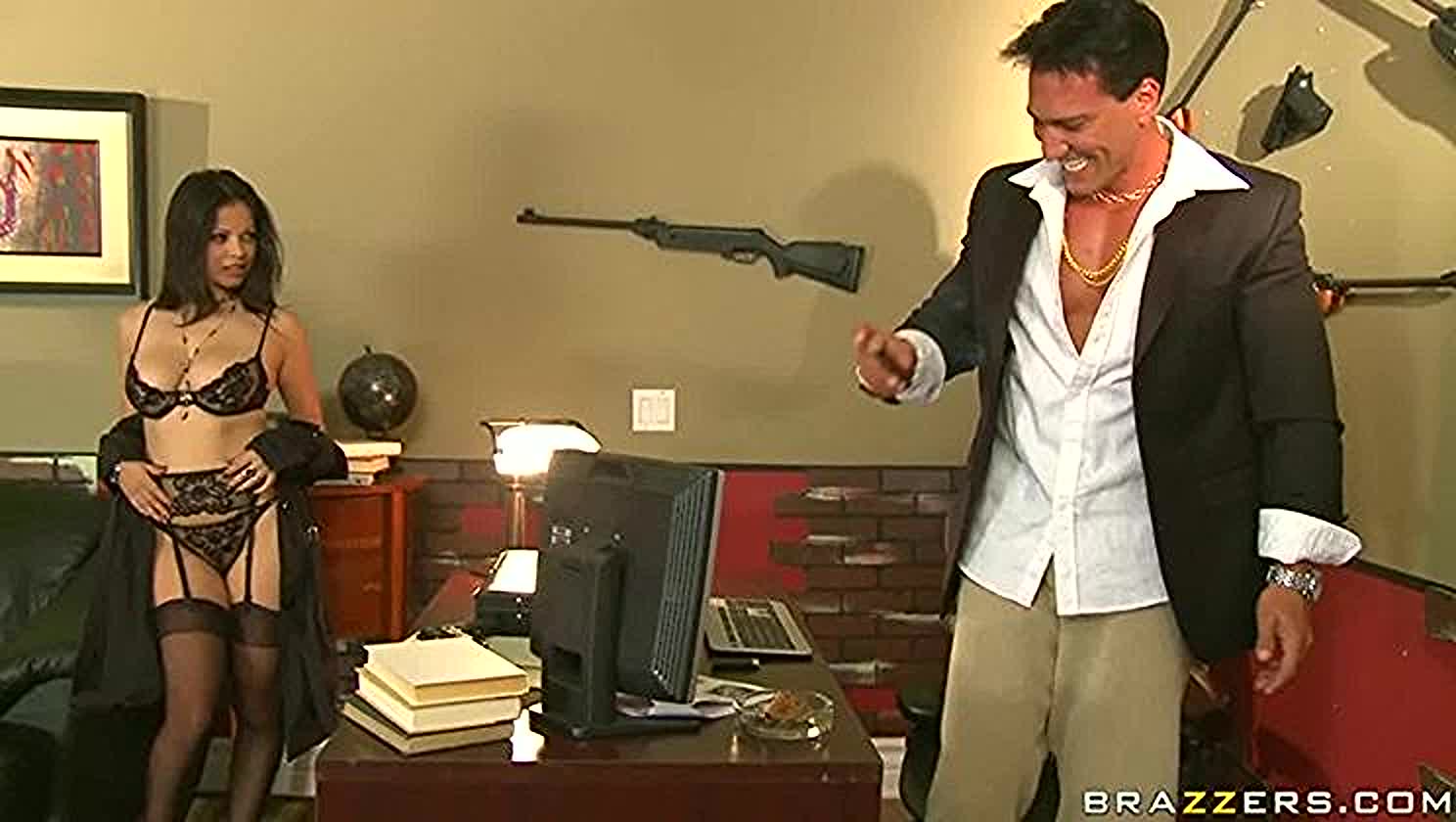 Marco Banderas, Evie Delatosso, Dark Locks, Black Hair, Big Dick