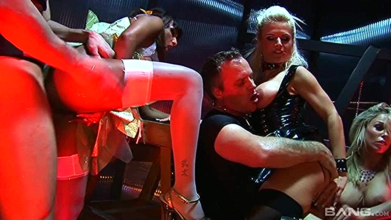 Brunette, Group Sex, Anal Beads