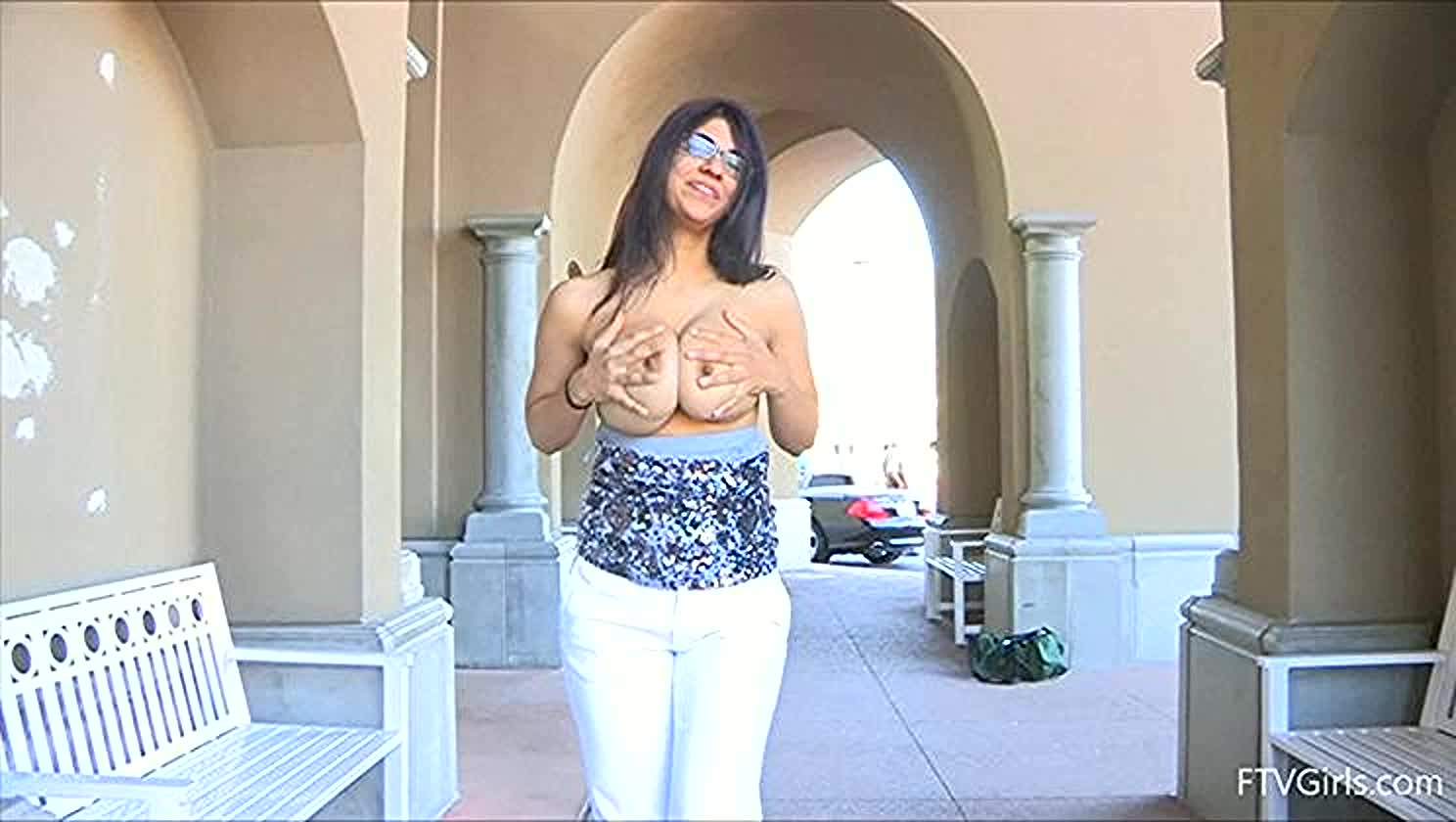 Kalila, Big Tits, Public Nudity, Breast Massage